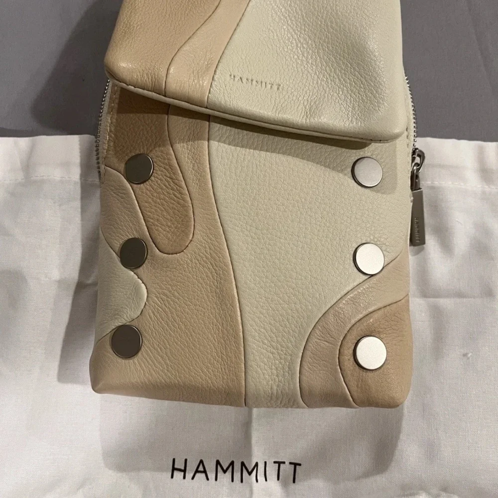 NWT $275 Hammitt Leather VIP Mobile phone Crossbody Coastal Cream Silver HRDWR - Picture 11 of 13